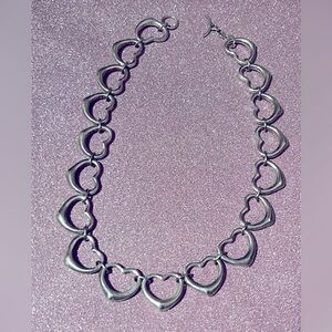 Tiffany & Co, Elsa Peretti Open Heart Necklace in Sterling Silver 154g